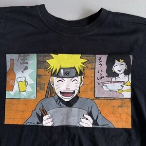 Ichiraku Ramen Shop Naruto Anime T Shirt Adult XS Black Mens